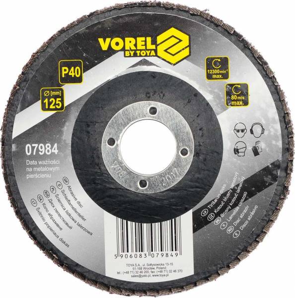 Fächerscheibe 125mm P40 für Metall Kunstoff Holz