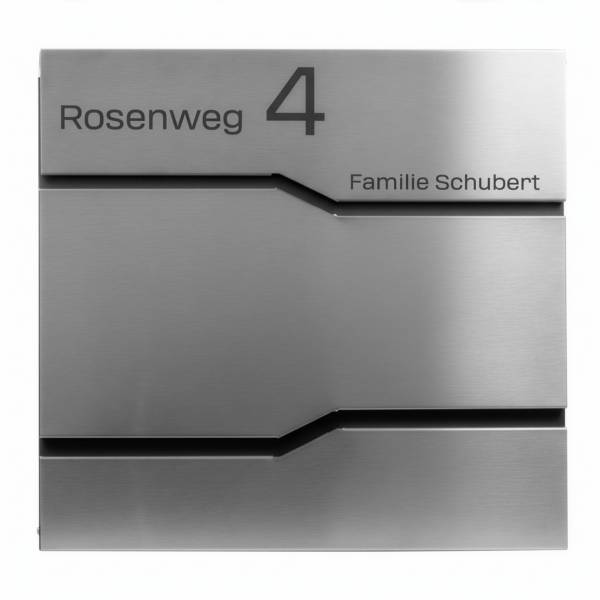 Personalisiert Grafner Design-Briefkasten aus Edelstahl Schriftart 1 BK11181