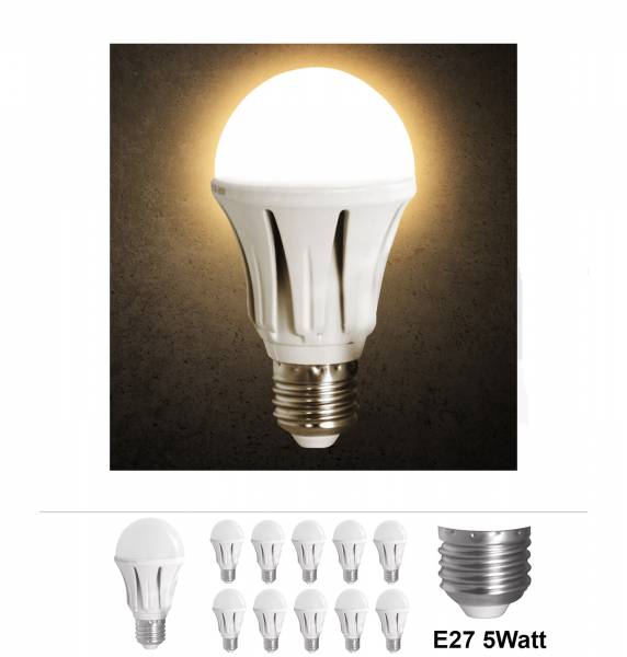 Bundle 10x Grafner LED Leuchtmittel 5W E27 Alu 3000K LM10355 (10x 16206)