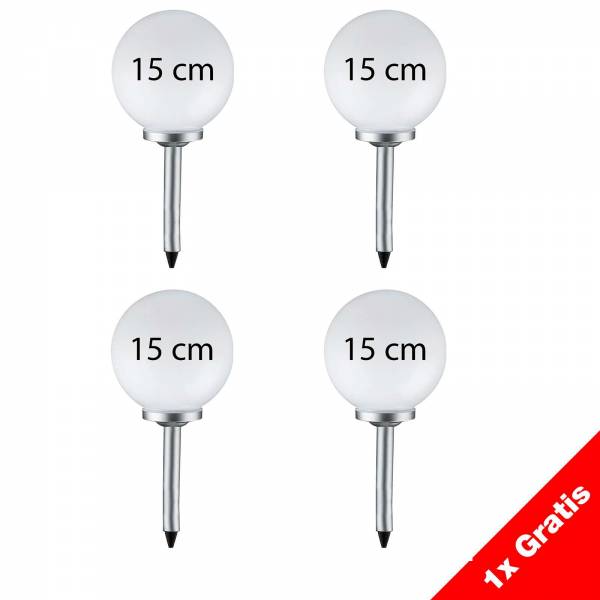 4er Set Grafner® LED - Solar Kugel Weglampe 15cm