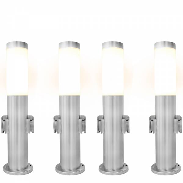 Bundle 4x Grafner Edelstahl-Wegleuchte/Standleuchte mit Steckdose WL10491 (4x 16478)