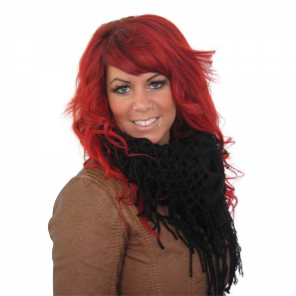 Schlauchschal Maschen 36x150cm 70776 Farbe: Schwarz