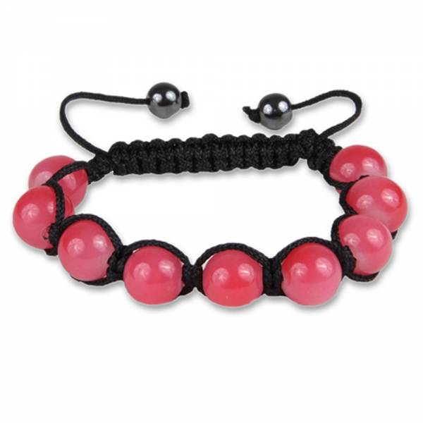Shamballa Glücksarmband Stein hellrot