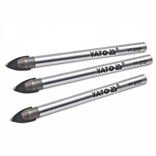 3x YATO Profi Glasbohrer Ø 8mm x 80mm