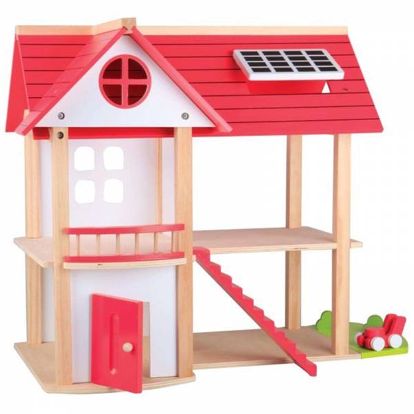 Beeboo Puppenhaus Eco Villa Spielzeughaus aus Holz unmöbliert