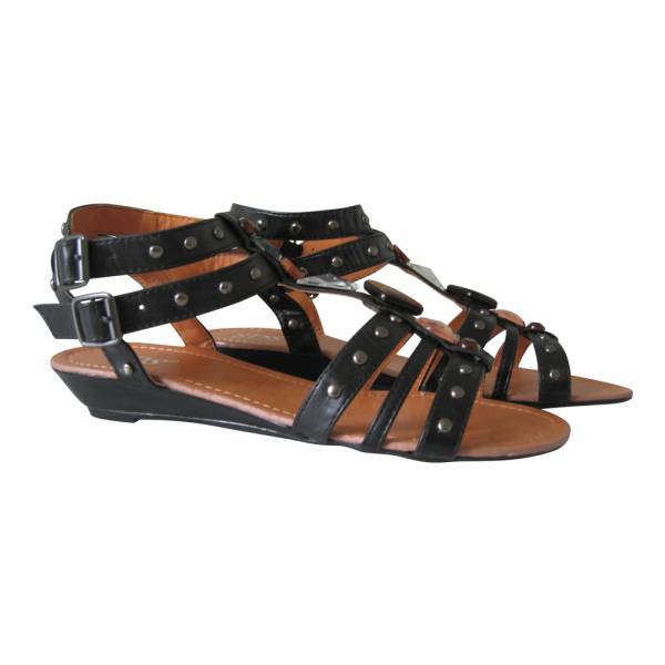 11270-KL Damen Sandalen offen mit Schmuck Größe: 37 / Farbe: Schwarz
