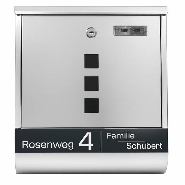 Personalisiert Grafner Design-Briefkasten aus Edelstahl Schriftart 1