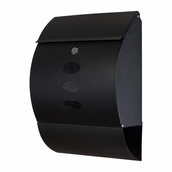 Grafner Design-Briefkasten schwarz pulver-beschichtet rund ca. 30x12x40cm BK10841