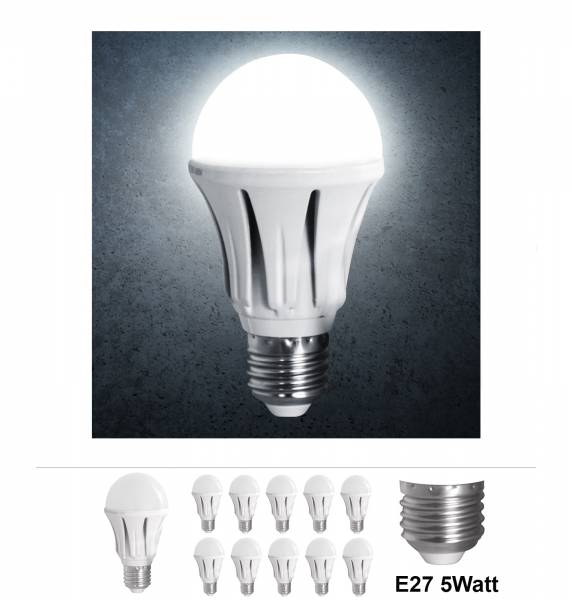 Bundle 10x Grafner LED Leuchtmittel 5W E27 Alu 6000K LM10356 (10x 16207)