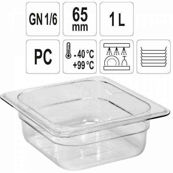YATO Profi GN Gastronorm Behälter Kunststoff 1/6 65mm