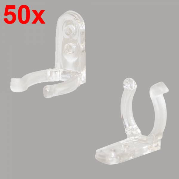 Bundle 50x Grafner Wandhalterung f. LED Lichtschlauch (50x 15987)