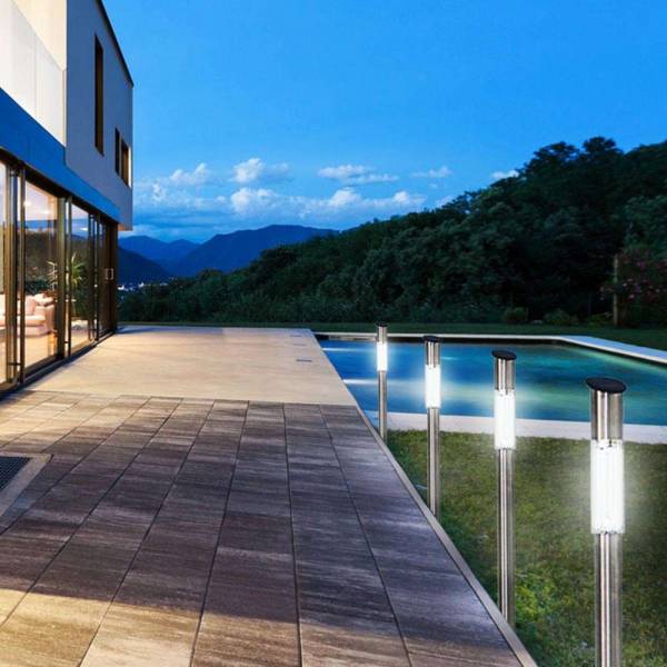 24er Set Grafner® XXL LED Solarlampe mit Erdspieß 72cm Solarleuchte aus Edelstahl Solar Wegleuchte