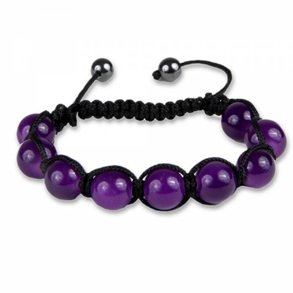 Shamballa Glücksarmband Stein lila
