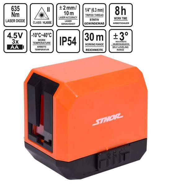 Sthor Kreuzlinienlaser mit 2 Linien 30m Meter 18000