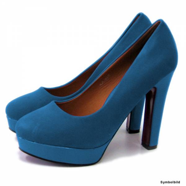 KA895 Damen Abendschuhe Pumps Größe: 40 / Farbe: Blau