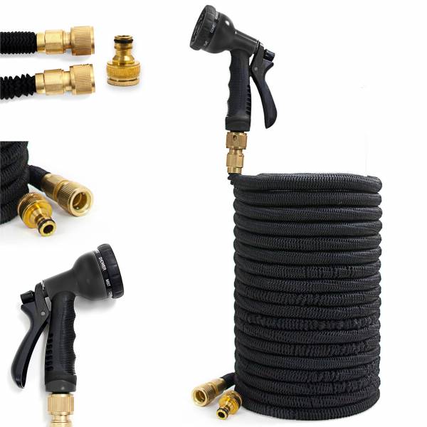 Grafner Flexibler Gartenschlauch Solidium 1500 Premium schwarz 30 m FG10607