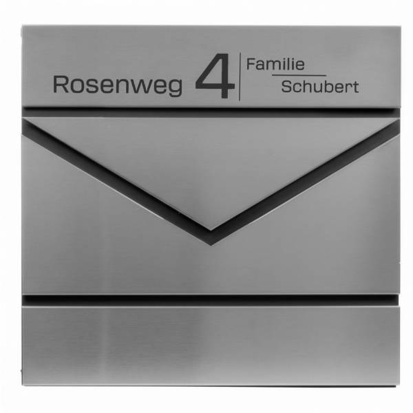 Personalisiert Grafner Design-Briefkasten aus Edelstahl Schriftart 1
