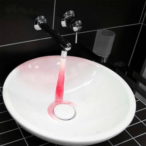3er Set LED Wasserhahnaufsätze mit rotem und blauem Farbwechsel