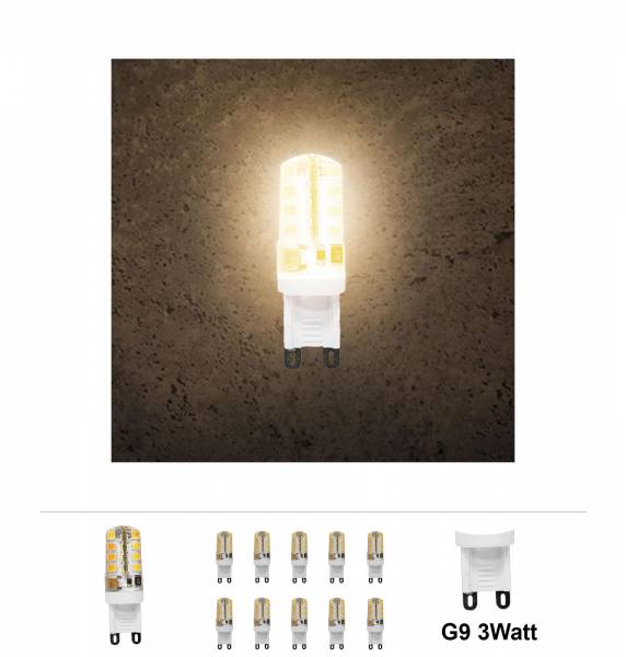 Bundle 10x Grafner LED Leuchtmittel 3W G9 3000K (10x 15361)