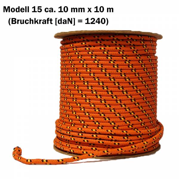 Polypropylenseil schwimmfähig 10mm x 10m 69506 orange-schwarz-gelb