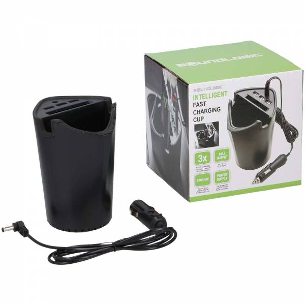 Soundlogic Kfz Ladegerät für Getränkehalterung und 3 USB Anschlüssen