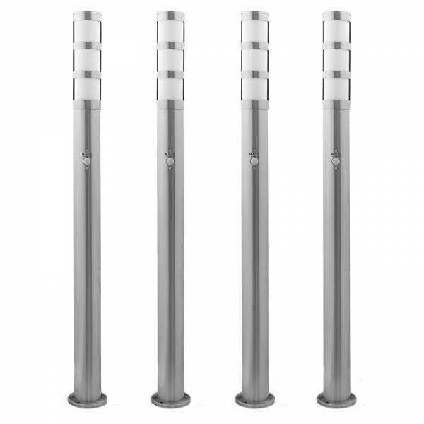 Bundle 4x Grafner XXL Edelstahl-Wegleuchte mit Bewegungsmelder 137S11PIR (4x 14514)