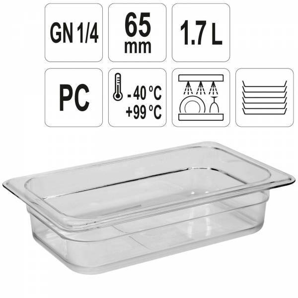 YATO Profi GN Gastronorm Behälter Kunststoff 1/4 65mm