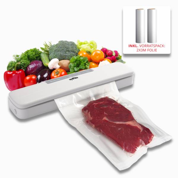 Grafner Vakuumier-Gerät Naht bis 30 cm + Vakuumier-Folien Set 2x Rollen je 28 x 300 cm (23197+23202)
