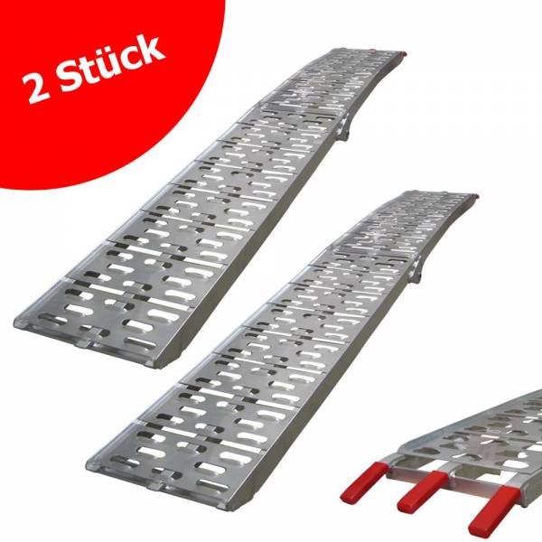 Grafner® 2er Set Alu Auffahrrampe Verladerampe klappbar 226x29,5 cm 680 kg