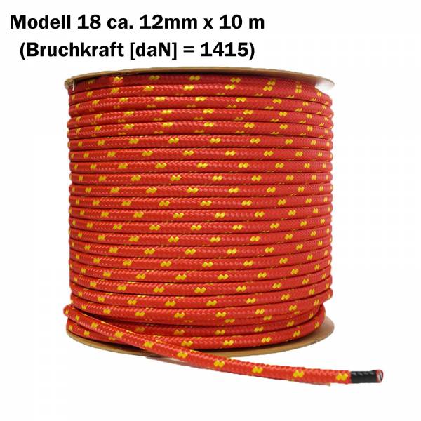 Polypropylenseil schwimmfähig 12mm x 10m 69507 rot-gelb