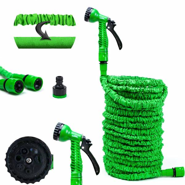 Grafner Flexibler Gartenschlauch Klickanschluss grün 22 m FG10226