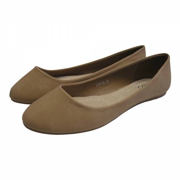 0080-BL Damen Ballerina, schlicht Größe: 36 / Farbe: Khaki