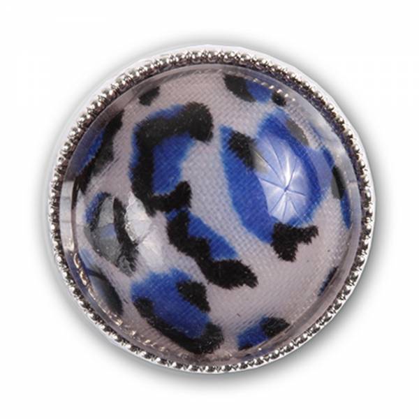 Druckknopf für Chunks-Armband glatt weiss-schwarz blau Muster