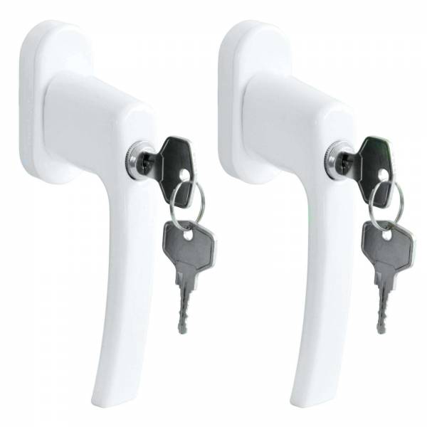 2er Set Grafner® Fenstergriff abschließbar Sicherheitsfenstergriff Alu Fensterklinke mit Schloss