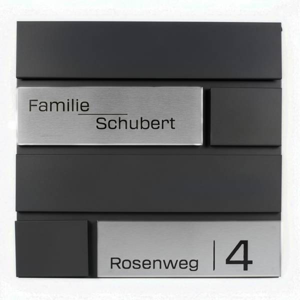 Personalisiert Grafner Design-Briefkasten aus Edelstahl Schriftart 1