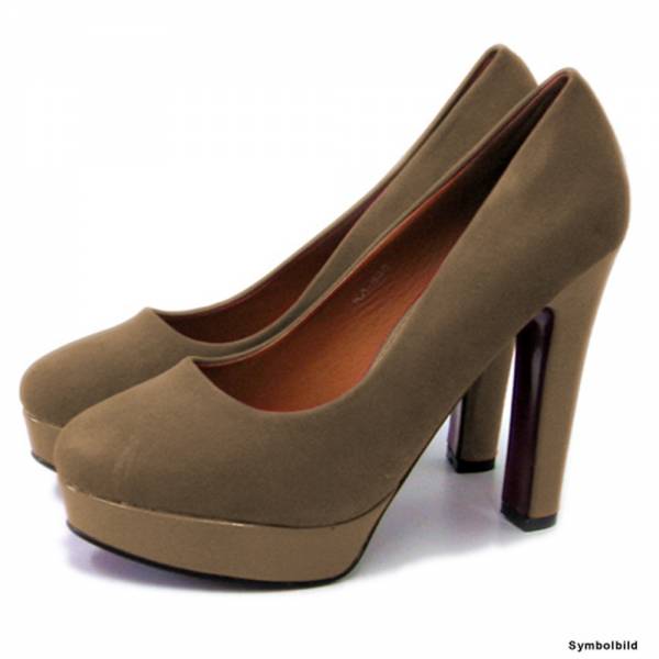 KA895 Damen Abendschuhe Pumps Größe: 39 / Farbe: Khaki