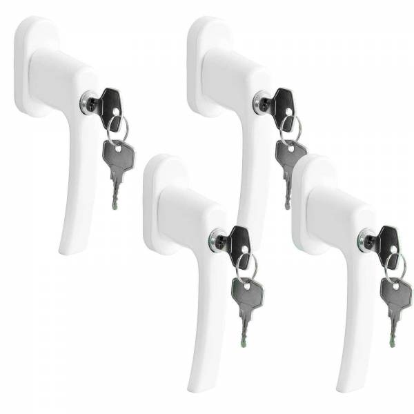 4er Set Grafner® Fenstergriff abschließbar Sicherheitsfenstergriff Alu Fensterklinke mit Schloss