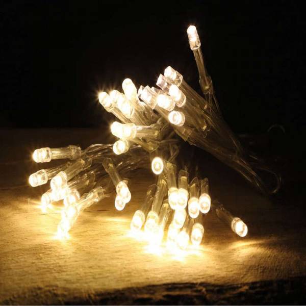 LED Lichterkette batteriebetrieben 5m lang 48 warmweiße LEDs