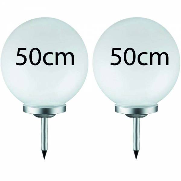 2er Set Grafner® LED Solar Kugel Ø50cm Solarleuchte Kugelleuchte mit Erdspieß
