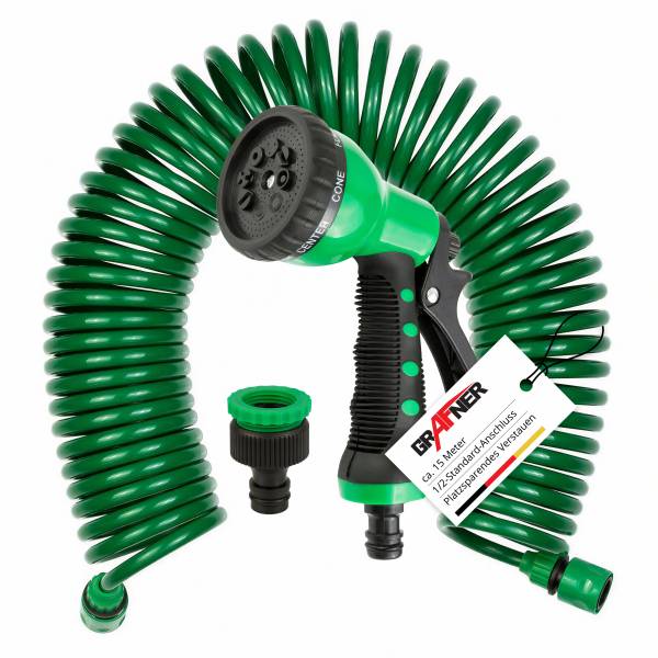 Grafner Flexibler Spiral Gartenschlauch grün 15 m SG10814