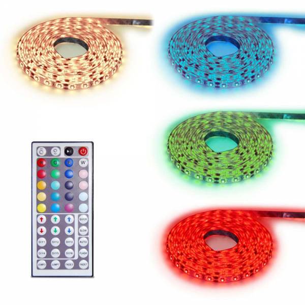 Grafner® LED Strip RGB 5m IP 20 SMD 5050 44 key FB inkl. Trafo