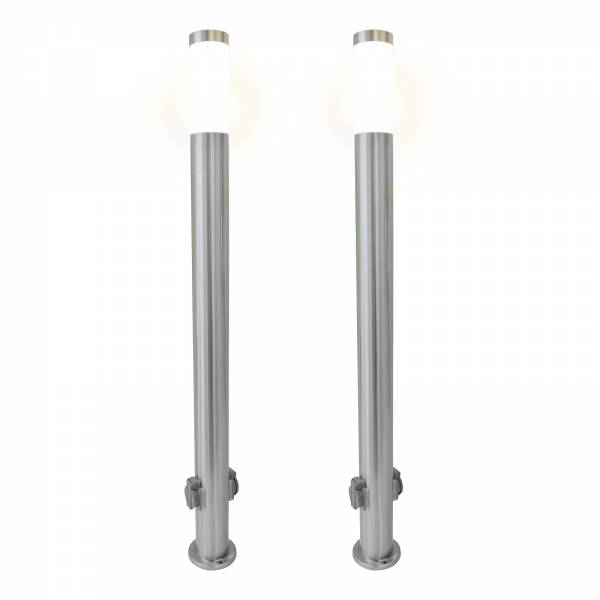 Bundle 2x Grafner XXL Edelstahl-Wegleuchte/Standleuchte mit Steckdose WL10492 (2x16479)