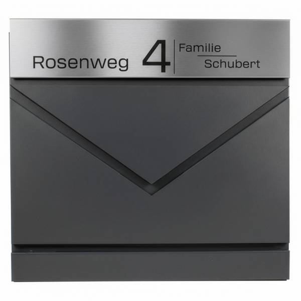 Personalisiert Grafner Design-Briefkasten aus Edelstahl Schriftart 1 BK11178