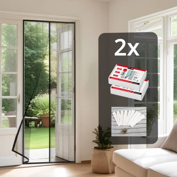 Bundle 2x Insektenschutz Grafner Magnetic Türvorhang, 100x210cm (2x19412)