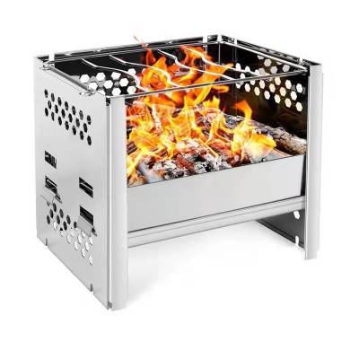 Grafner Edelstahl Campingkocher / Outdoor Holz-Ofen | faltbar | CK11048
