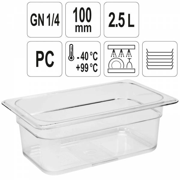YATO Profi GN Gastronorm Behälter Kunststoff 1/4 100mm