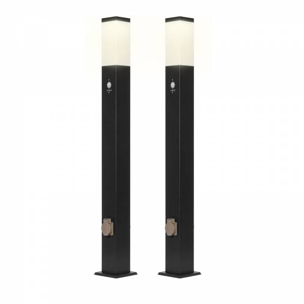 2x Grafner Wegleuchte/Standleuchte 100cm anthrazit PIR Steckdose WL10800 (2x 20518)