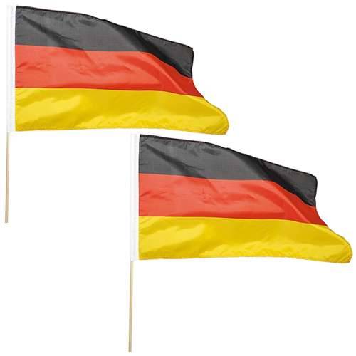 2er Set Flaggen mit Holzstab 30 x 45 cm Deutschlandfahnen