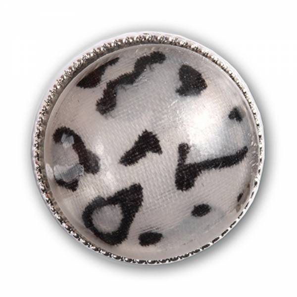 Druckknopf für Chunks-Armband glatt weiss-schwarz Muster