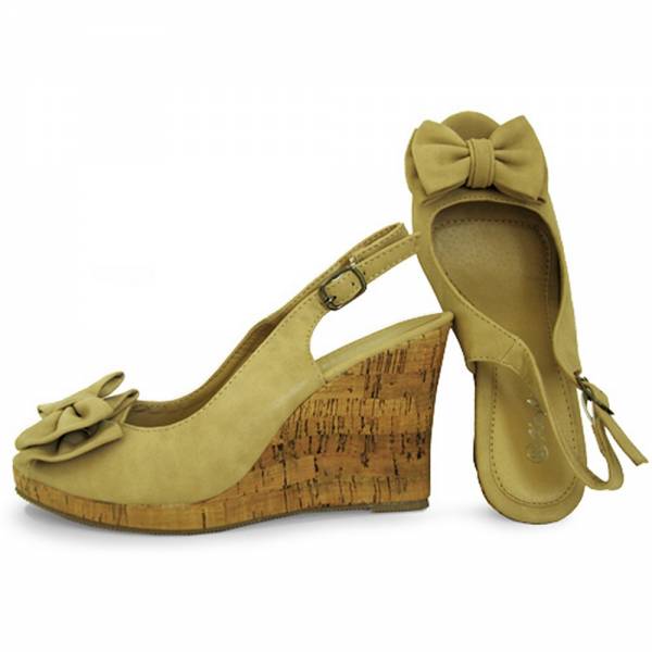 YM1204 Sandalette mit Absatz Größe: 38 / Farbe: Beige